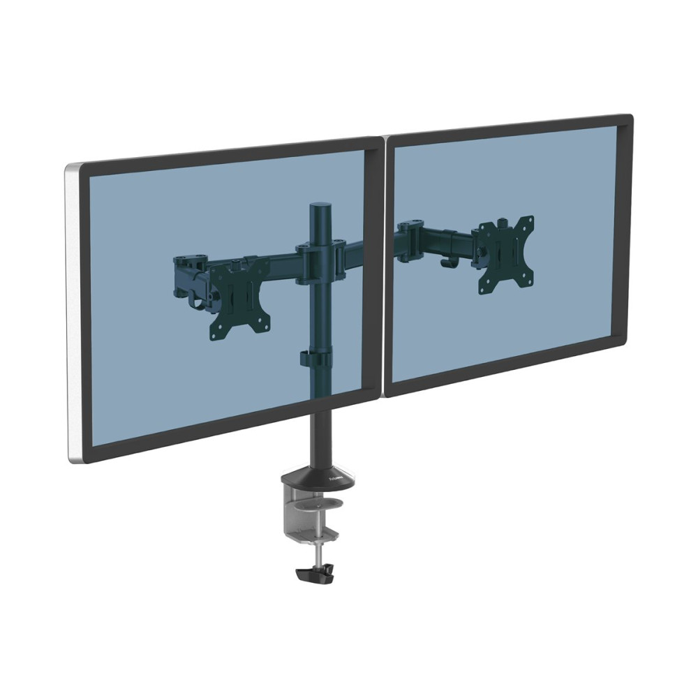 Produktbild för Fellowes Reflex Dual Monitor Arm monteringssats - justerbar arm - för 2 monitorer - svart, RAL 9017