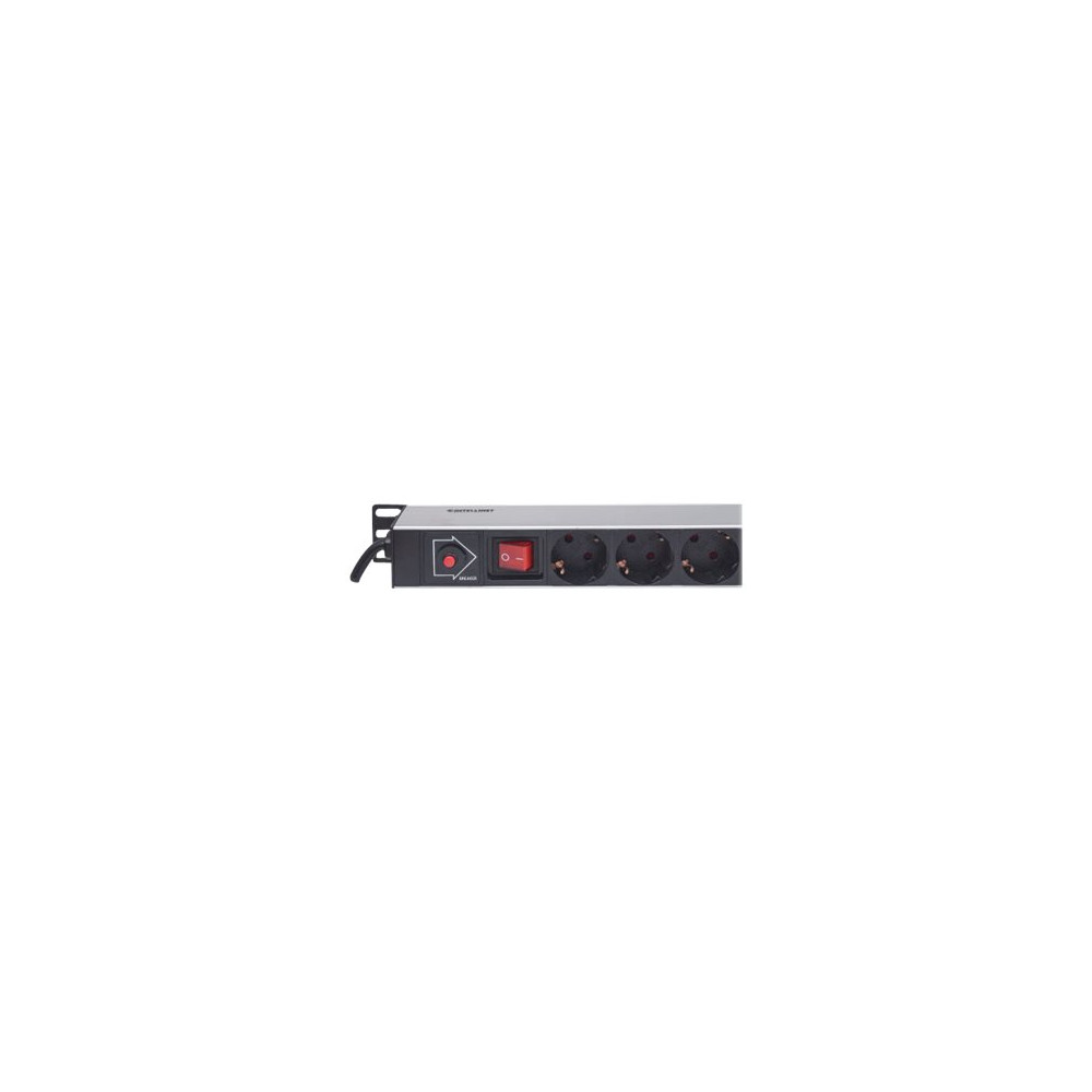 Produktbild för Intellinet Vertical Rackmount 12-Way Power Strip - German Type, With On/Off Switch and Overload Protection, 1.6m Power Cord - effektband