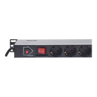 Produktbild för Intellinet Vertical Rackmount 12-Way Power Strip - German Type, With On/Off Switch and Overload Protection, 1.6m Power Cord - effektband