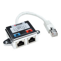Produktbild för Intellinet 2-Port Modular Distributor, Cat5e, FTP, allows two RJ45 ports to share one Cat5e network cable - nätverksdelare - silver