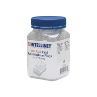 Produktbild för Intellinet RJ45 Modular Plugs, Cat6, UTP, 2-prong, for stranded wire, 15 µ gold plated contacts, 100 pack - nätverkskontakt