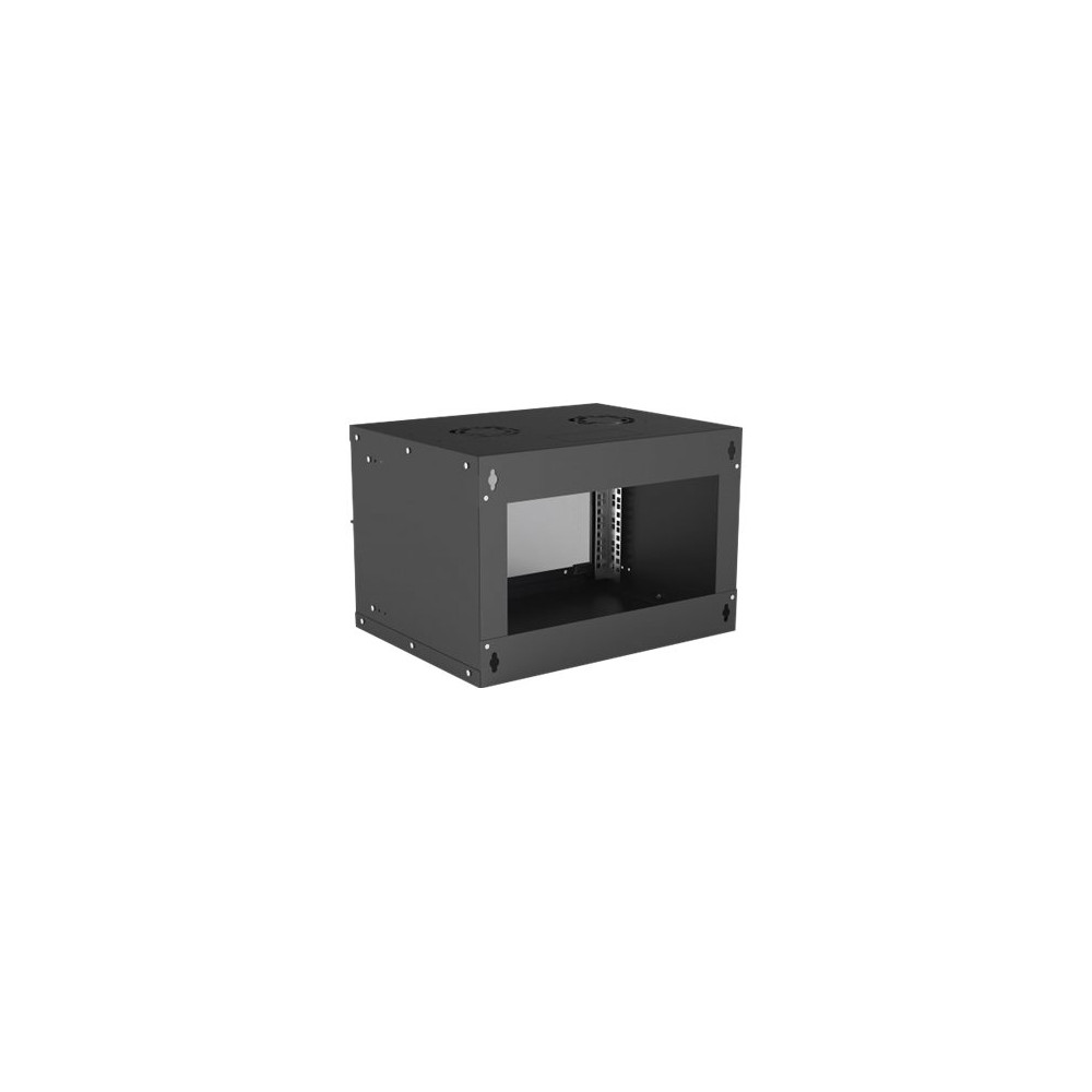 Produktbild för Intellinet Network Cabinet, Wall Mount (Basic), 6U, Usable Depth 340mm/Width 485mm, Black, Flatpack, Max 50kg, Glass Door, 19", Parts for wall installation (eg screws and rawl plugs) not included, Three Year Warranty - skåp - 6U