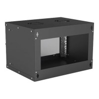 Produktbild för Intellinet Network Cabinet, Wall Mount (Basic), 6U, Usable Depth 340mm/Width 485mm, Black, Flatpack, Max 50kg, Glass Door, 19", Parts for wall installation (eg screws and rawl plugs) not included, Three Year Warranty - skåp - 6U