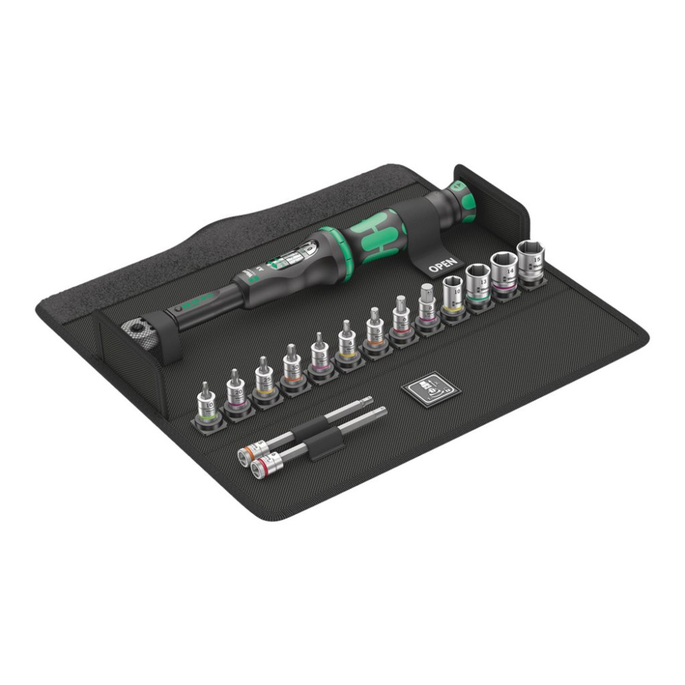 Produktbild för Wera Bicycle Set Torque 1 - ratcheting torque wrench with bit and socket set - 16 delar