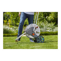 Produktbild för Gardena AquaRoll M Easy Metall Set - slangvagn - 25 m - svart, silver, orange