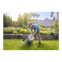 Produktbild för Gardena AquaRoll M Easy Metall Set - slangvagn - 25 m - svart, silver, orange