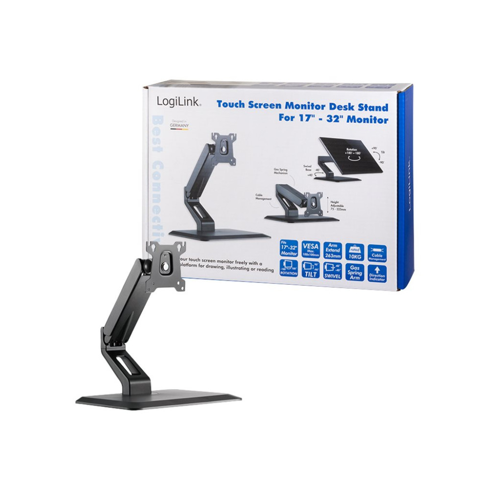 Produktbild för LogiLink ställ - justerbar arm - för LCD-display - svart