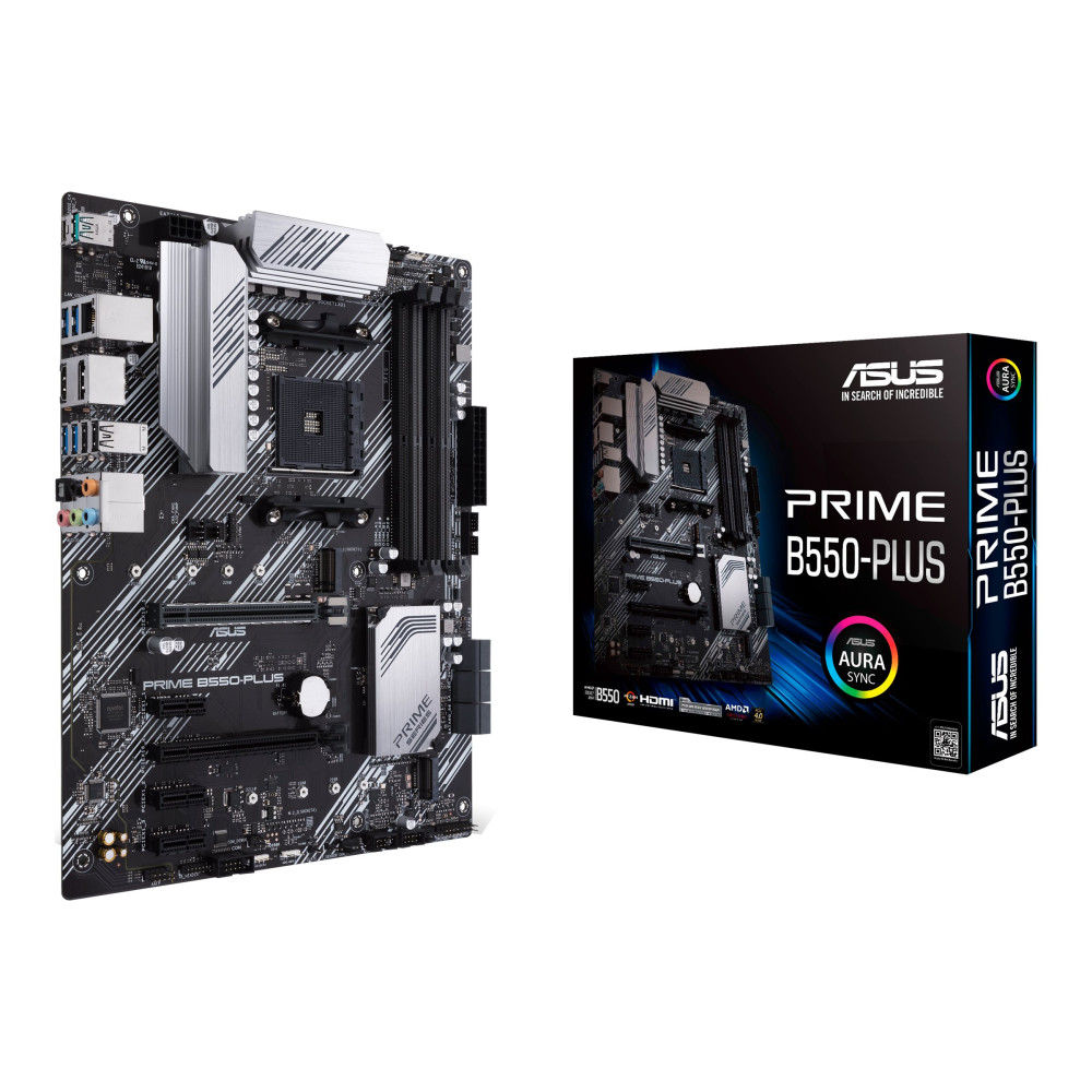 Produktbild för ASUS PRIME B550-PLUS - moderkort - ATX - Socket AM4 - AMD B550