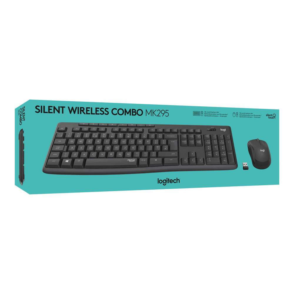 Produktbild för Logitech MK295 Silent - sats med tangentbord och mus - QWERTZ - schweizisk - grafit Inmatningsenhet