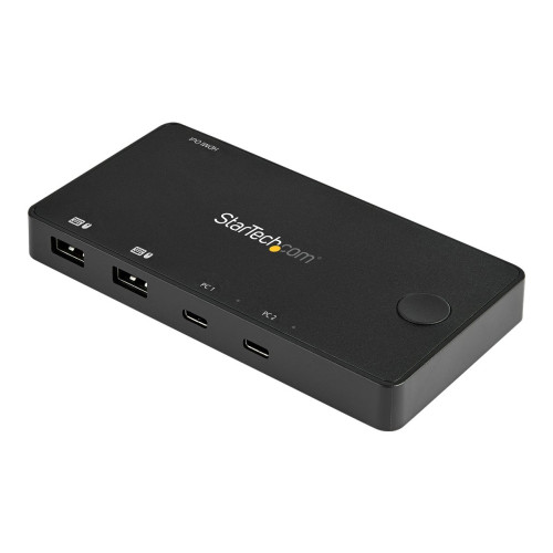 StarTech.com StarTech.com USB C KVM-switch med 2 portar - 4K 60 Hz HDMI - Kompakt UHD USB Type-C med dubbla portar Stationär dator Mini KVM-switch med USB C-kablar - Bussdriven - MacBook iPad Pro ThinkPad IdeaPad EliteBook - omkopplare för tangentbord/video/mus/ljud -
