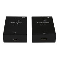 Produktbild för Startech USB 2.0-förlängare över Cat5e/Cat6-kabel (RJ45) - Upp till 50 m - USB-portförlängare adapterkit med hög hastighet - Strömförsörjd - USB över Ethernet-kabelförlängare - 480 Mbps - Metall - USB-förlängningskabel - USB 2.0