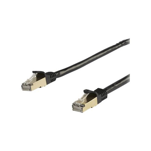 StarTech.com StarTech.com 10m CAT6A Ethernet Cable, 10 Gigabit Shielded Snagless RJ45 100W PoE Patch Cord, CAT 6A 10GbE STP Network Cable w/Strain Relief, Black, UL Certified Wiring/TIA - Category 6A - 26AWG (6ASPAT10MBK) - patch-kabel - 10 m - svart
