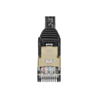 Produktbild för StarTech.com 10m CAT6A Ethernet Cable, 10 Gigabit Shielded Snagless RJ45 100W PoE Patch Cord, CAT 6A 10GbE STP Network Cable w/Strain Relief, Black, UL Certified Wiring/TIA - Category 6A - 26AWG (6ASPAT10MBK) - patch-kabel - 10 m - svart