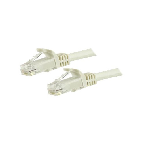 StarTech.com StarTech.com 1.5m CAT6 Ethernet Cable, 10 Gigabit Snagless RJ45 650MHz 100W PoE Patch Cord, CAT 6 10GbE UTP Network Cable w/Strain Relief, White, Wiring is UL Certified/TIA - Category 6 - 24AWG (N6PATC150CMWH) - patch-kabel - 1.5 m - vit