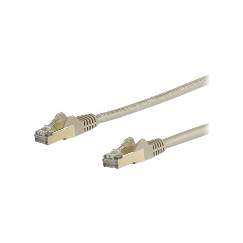 StarTech.com StarTech.com 5m CAT6A Ethernet Cable, 10 Gigabit Shielded Snagless RJ45 100W PoE Patch Cord, CAT 6A 10GbE STP Network Cable w/Strain Relief, Grey, UL Certified Wiring/TIA - Category 6A - 26AWG (6ASPAT5MGR) - patch-kabel - 5 m - grå