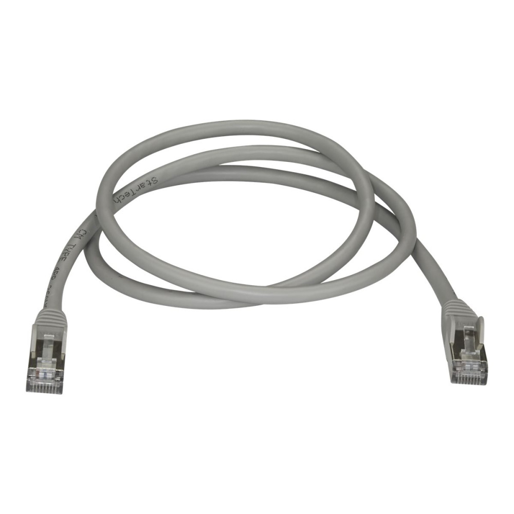 Produktbild för StarTech.com 5m CAT6A Ethernet Cable, 10 Gigabit Shielded Snagless RJ45 100W PoE Patch Cord, CAT 6A 10GbE STP Network Cable w/Strain Relief, Grey, UL Certified Wiring/TIA - Category 6A - 26AWG (6ASPAT5MGR) - patch-kabel - 5 m - grå