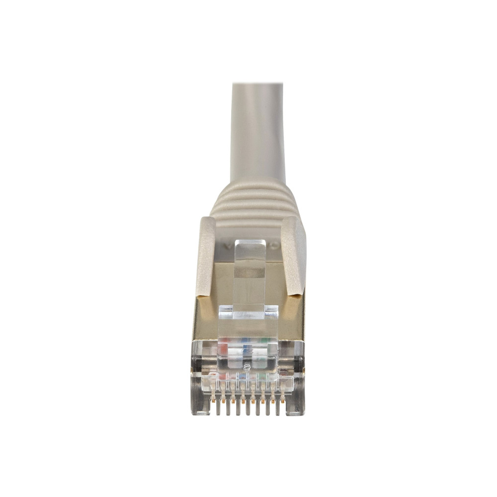 Produktbild för StarTech.com 5m CAT6A Ethernet Cable, 10 Gigabit Shielded Snagless RJ45 100W PoE Patch Cord, CAT 6A 10GbE STP Network Cable w/Strain Relief, Grey, UL Certified Wiring/TIA - Category 6A - 26AWG (6ASPAT5MGR) - patch-kabel - 5 m - grå