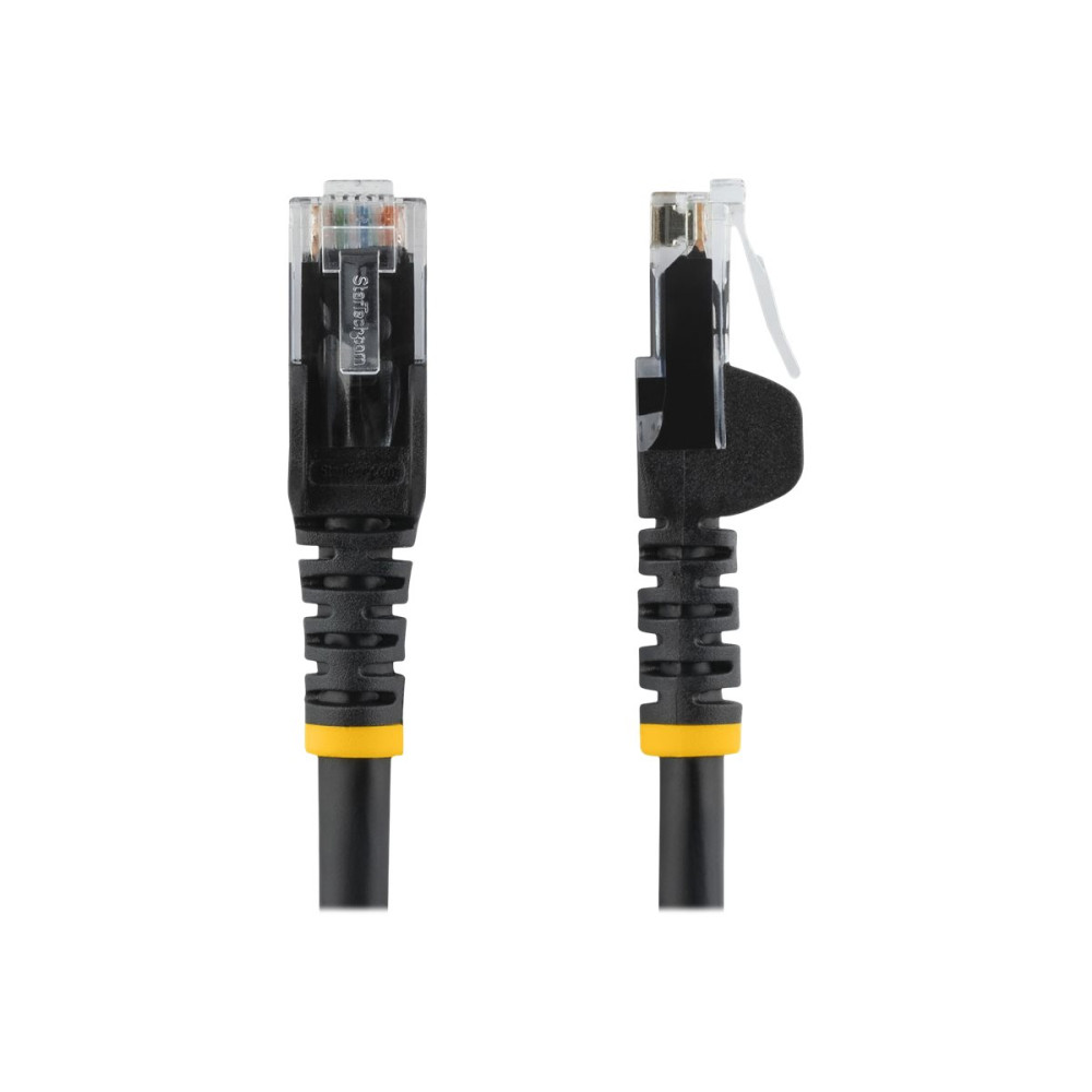 Produktbild för StarTech.com Cat5e Ethernet patchkabel med hakfria RJ45-kontakter - 10 m, Svart - patch-kabel - 10 m - svart