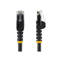 Produktbild för StarTech.com Cat5e Ethernet patchkabel med hakfria RJ45-kontakter - 10 m, Svart - patch-kabel - 10 m - svart