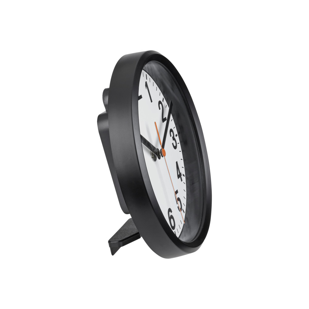 Produktbild för TFA - klocka - kvarts - skrivbord, väggmonterbar - 17.7 cm - ram: svart