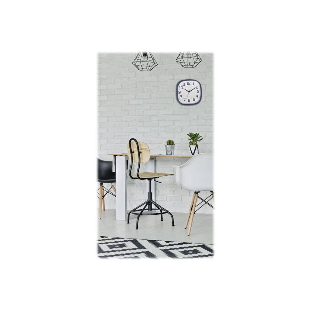 Produktbild för TFA - klocka - kvadrat - kvarts - väggmonterbar - 29.5 x 29.5 cm - ram: powder blue