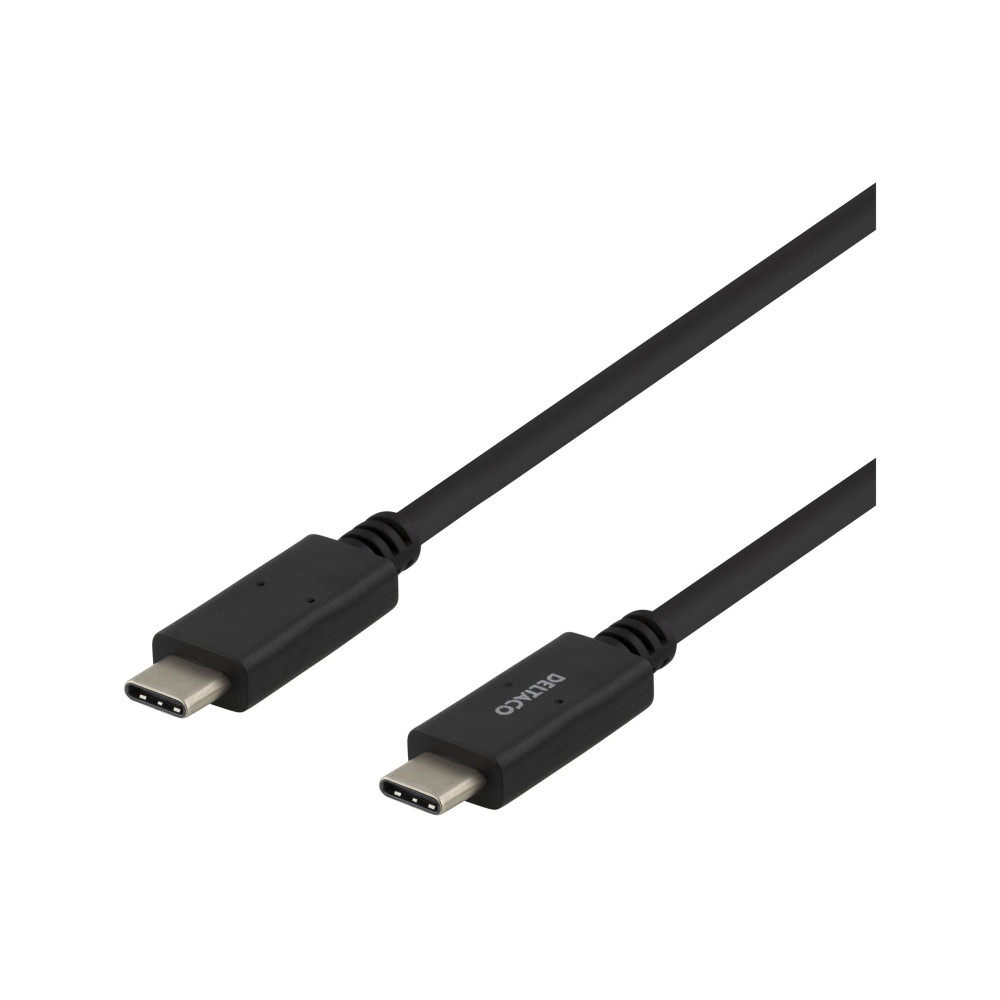 Produktbild för DELTACO USBC-1501M - USB typ C-kabel - 24 pin USB-C till 24 pin USB-C - 1 m