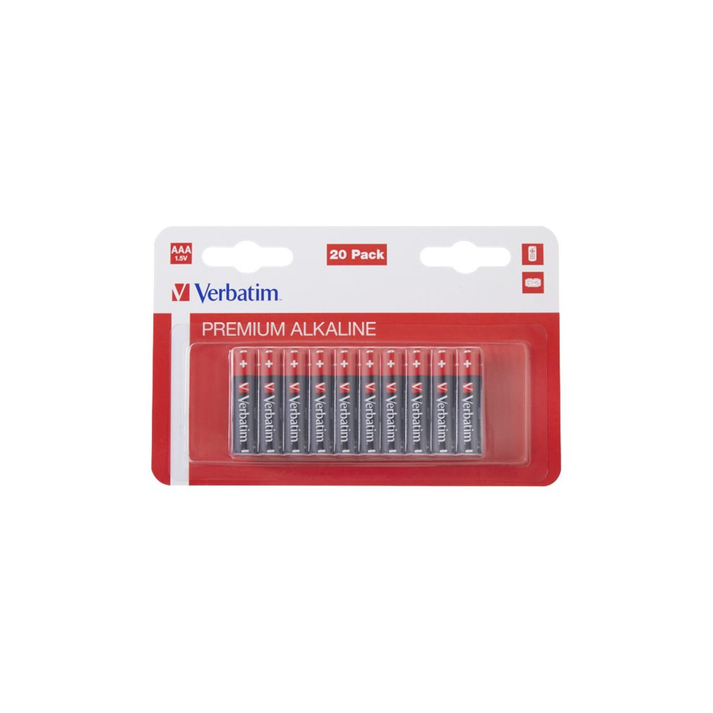 Produktbild för Verbatim batteri - 20 x AAA / LR03 - alkaliskt
