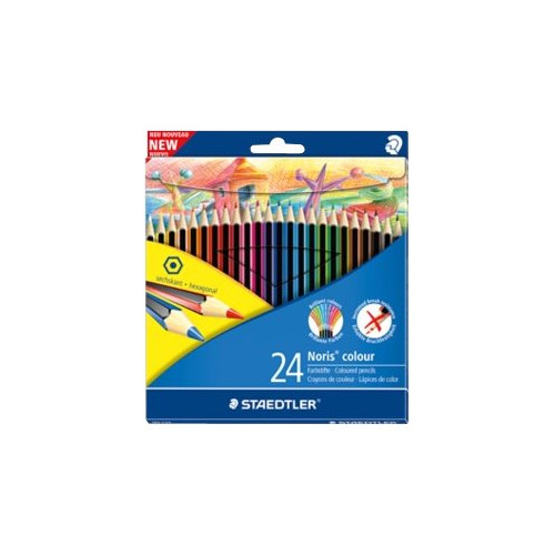 STAEDTLER STAEDTLER Noris - färgpenna - svart, röd, blå, grön, ljusblå, gul, orange, violett, magenta, ljusorange, turkos, olivgrön, koboltblå, vit, persika, bränt orangebrun, karminröd, ljusgul, mörkt malvafärgad, ljusgrå, pilgrön, vinröd, van dyke-brun, gulbrun (