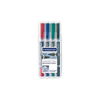 Produktbild för STAEDTLER Lumocolor duo - märkpenna med dubbel spets - svart, röd, blå, grön (paket om 4)