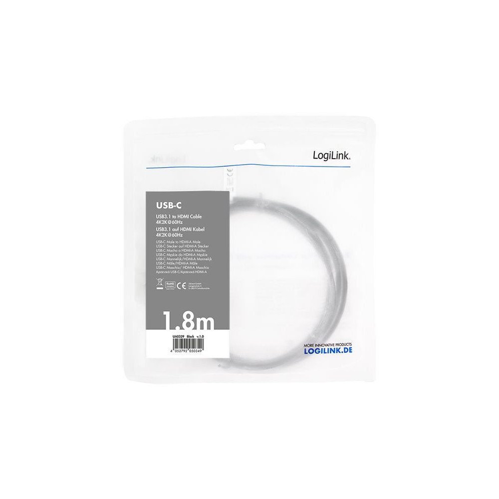 Produktbild för LogiLink adapterkabel - HDMI / USB - 1.8 m