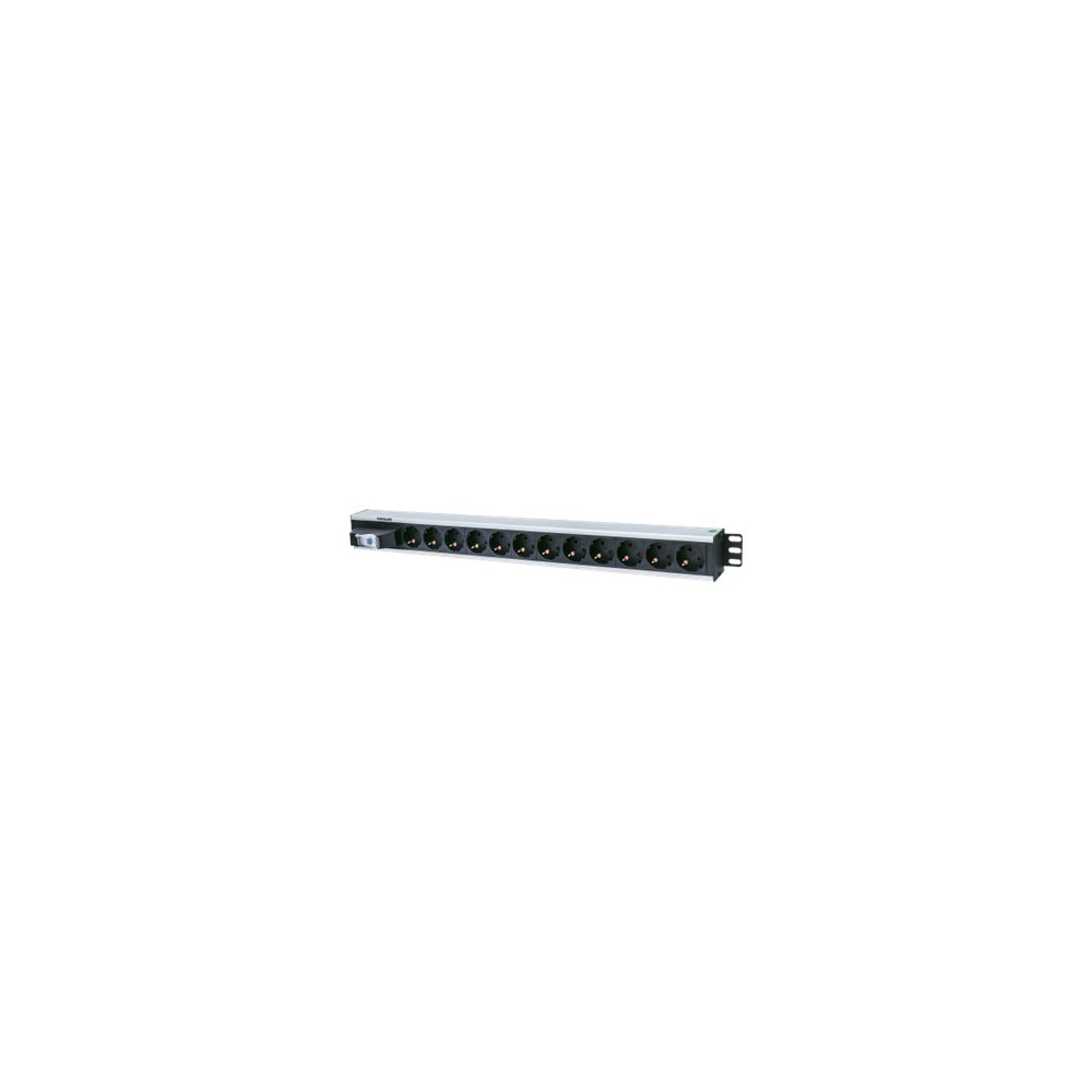 Produktbild för Intellinet Vertical Rackmount 12-Way Power Strip - German Type, With Single Air Switch, No Surge Protection - kraftdistributionsenhet