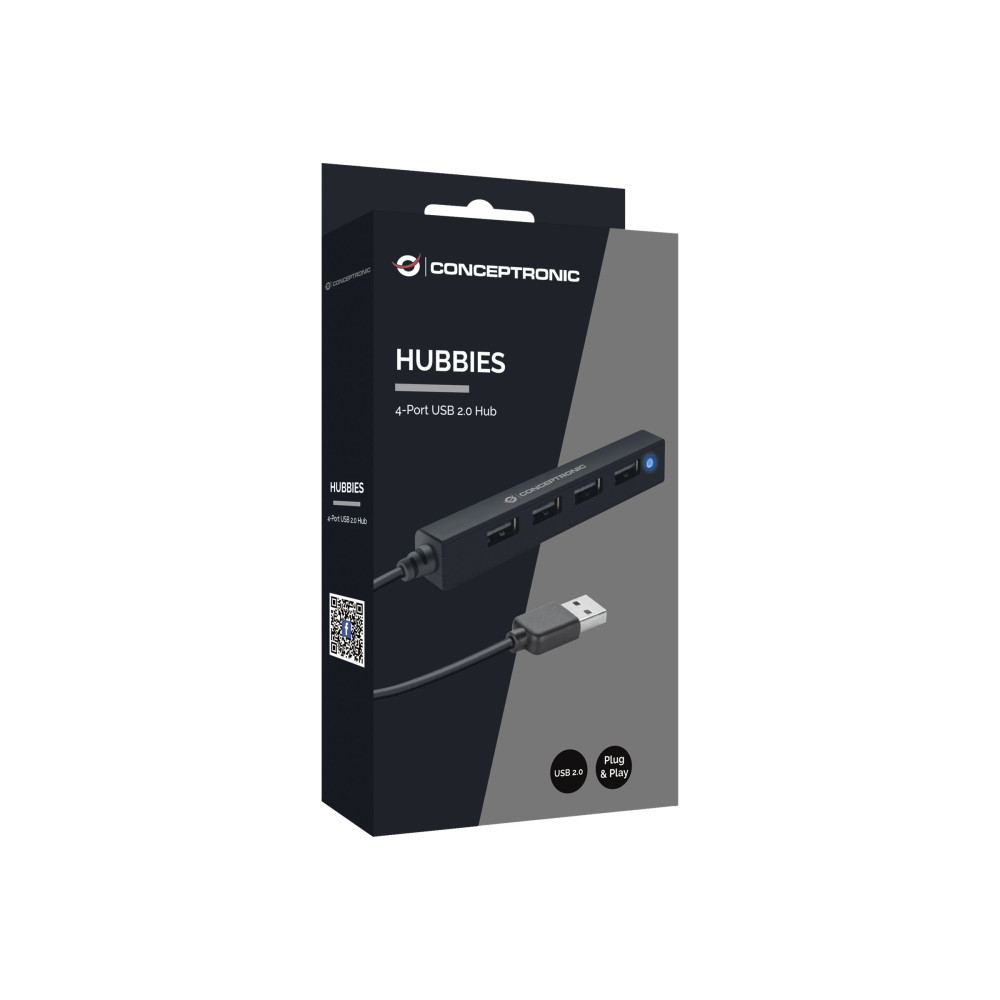 Produktbild för Conceptronic HUBBIES HUBBIES05B - hubb - 4 portar