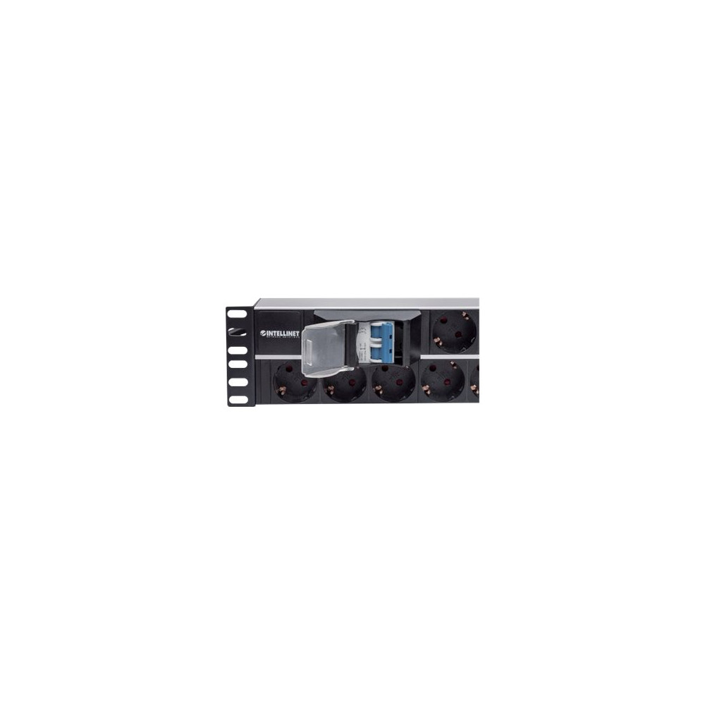 Produktbild för Intellinet 19" 2U Rackmount 15-Way Power Strip - German Type", With Double Air Switch, 3m Power Cord - effektband
