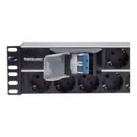 Produktbild för Intellinet 19" 2U Rackmount 15-Way Power Strip - German Type", With Double Air Switch, 3m Power Cord - effektband