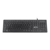 Produktbild för Manhattan Gaming USB Keyboard, Low Force Key Edition, 12 Multimedia Keys, Rainbow-LED Backlighting, USB-A, Black, Retail Box (German layout) - Low-Force Key Edition - tangentbord - svart Inmatningsenhet