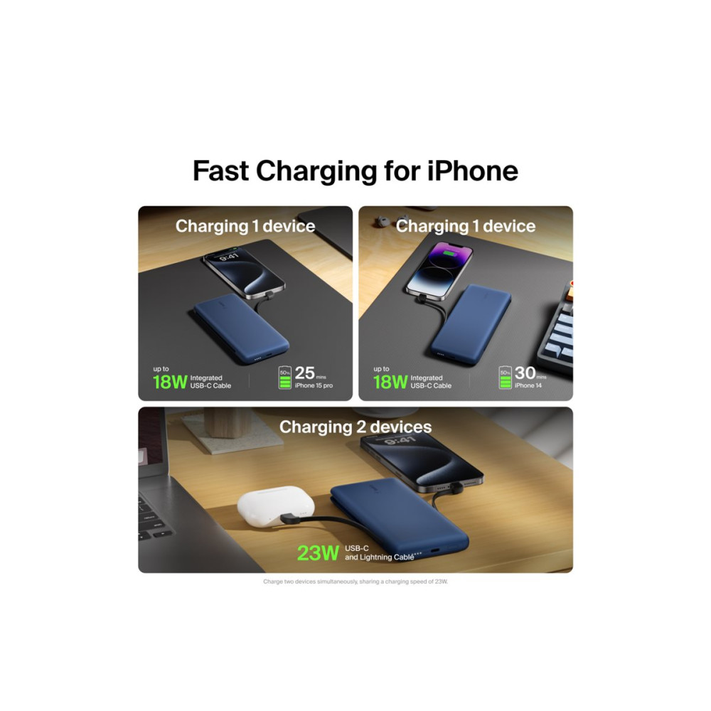Produktbild för Belkin BoostCharge Plus power bank - Lightning, USB-C - 23 Watt