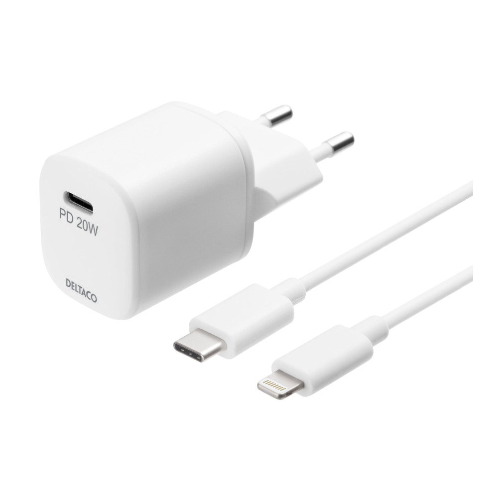 Produktbild för DELTACO USBC-AC141 strömadapter - USB-C - 20 Watt