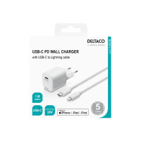 Produktbild för DELTACO USBC-AC141 strömadapter - USB-C - 20 Watt