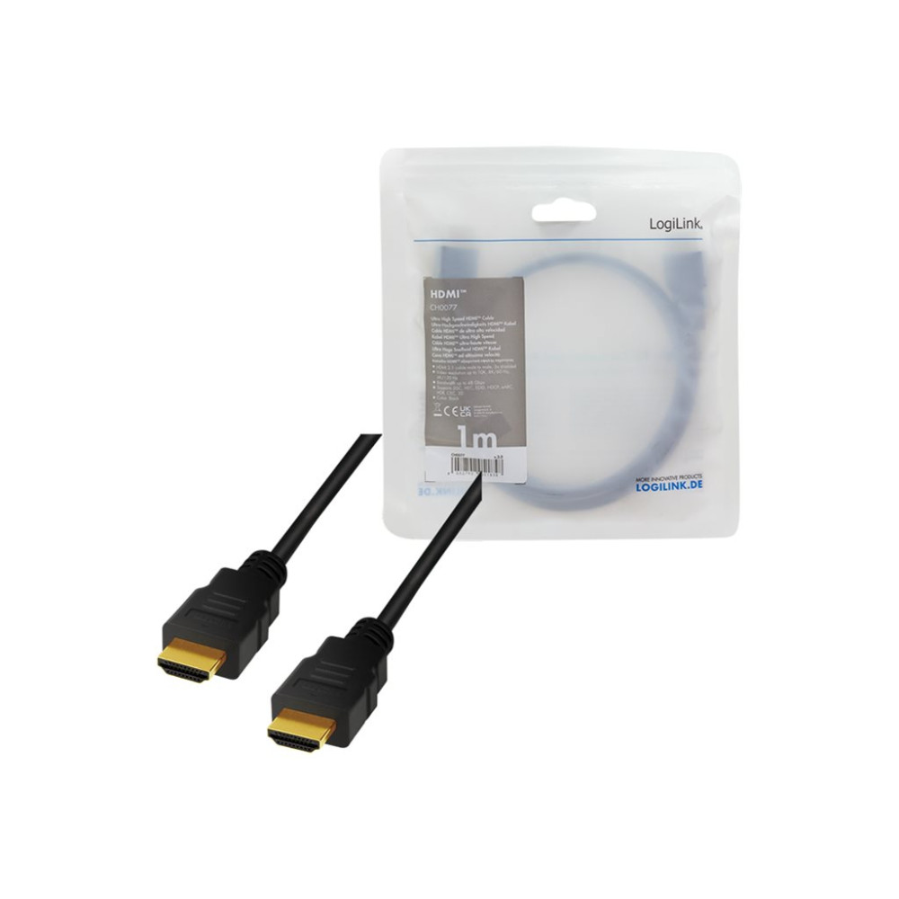 Produktbild för LogiLink HDMI-kabel med Ethernet - 1 m