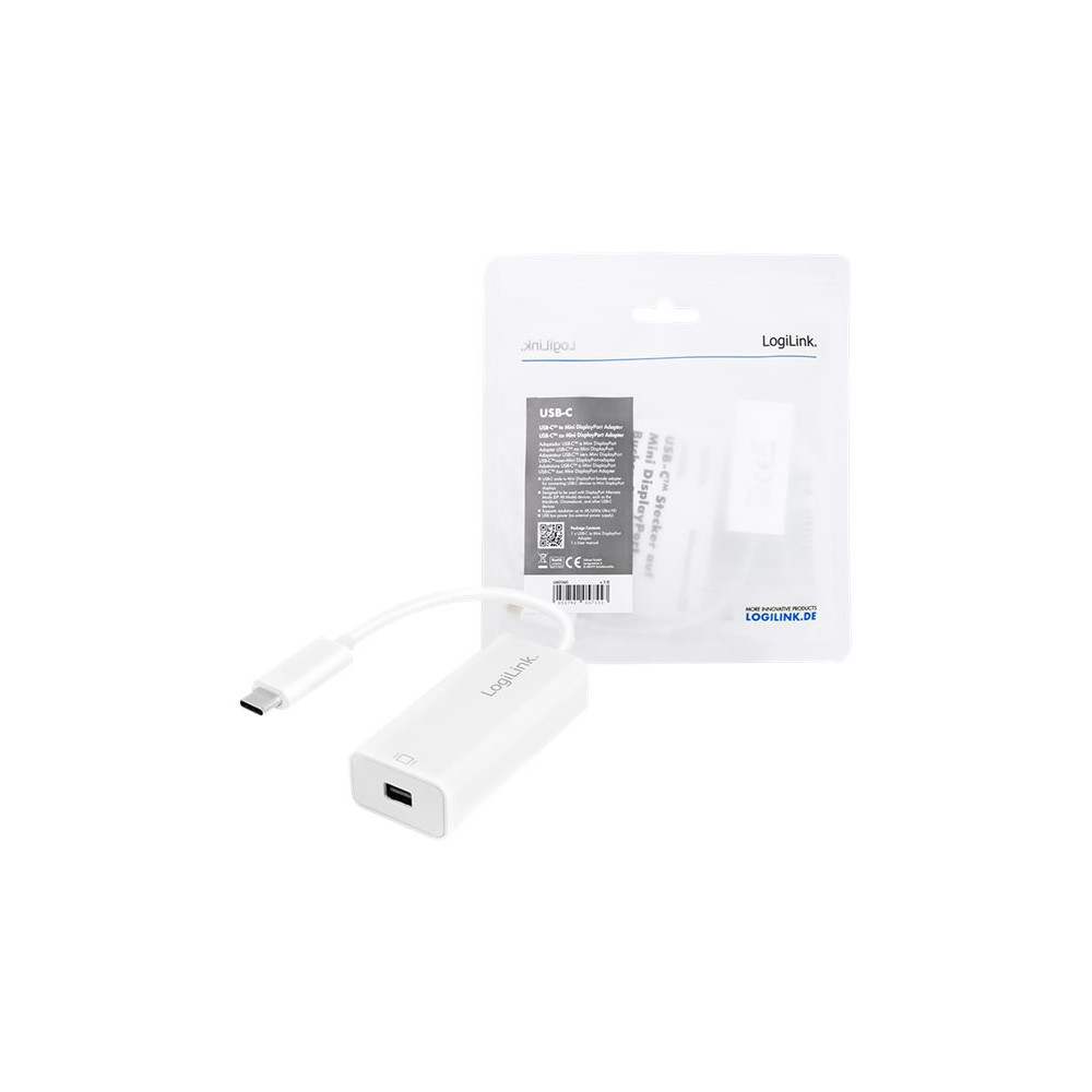 Produktbild för LogiLink - videokort - USB-C till Mini DisplayPort - 15 cm