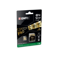 Produktbild för EMTEC SpeedIN' - flash-minneskort - 64 GB - microSDXC