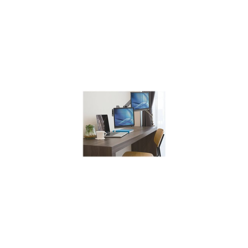 Produktbild för Manhattan TV & Monitor Mount, Wall, Full Motion (Gas Spring), 2 screens, Screen Sizes: 17-32", Black, Dual Screen, VESA 75x75 to 100x100mm, Max 8kg (each), Tilt & Swivel with 3 Pivots, Lifetime Warranty konsol - för 2 LCD-bildskärmar