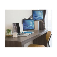 Produktbild för Manhattan TV & Monitor Mount, Wall, Full Motion (Gas Spring), 2 screens, Screen Sizes: 17-32", Black, Dual Screen, VESA 75x75 to 100x100mm, Max 8kg (each), Tilt & Swivel with 3 Pivots, Lifetime Warranty konsol - för 2 LCD-bildskärmar