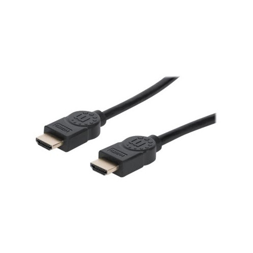 Manhattan Manhattan HDMI Cable with Ethernet, 4K@60Hz (Premium High Speed), 3m, Male to Male, Black, Ultra HD 4k x 2k, Fully Shielded, Gold Plated Contacts, Lifetime Warranty, Polybag - HDMI-kabel med Ethernet - 3 m