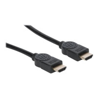 Produktbild för Manhattan HDMI Cable with Ethernet, 4K@60Hz (Premium High Speed), 3m, Male to Male, Black, Ultra HD 4k x 2k, Fully Shielded, Gold Plated Contacts, Lifetime Warranty, Polybag - HDMI-kabel med Ethernet - 3 m