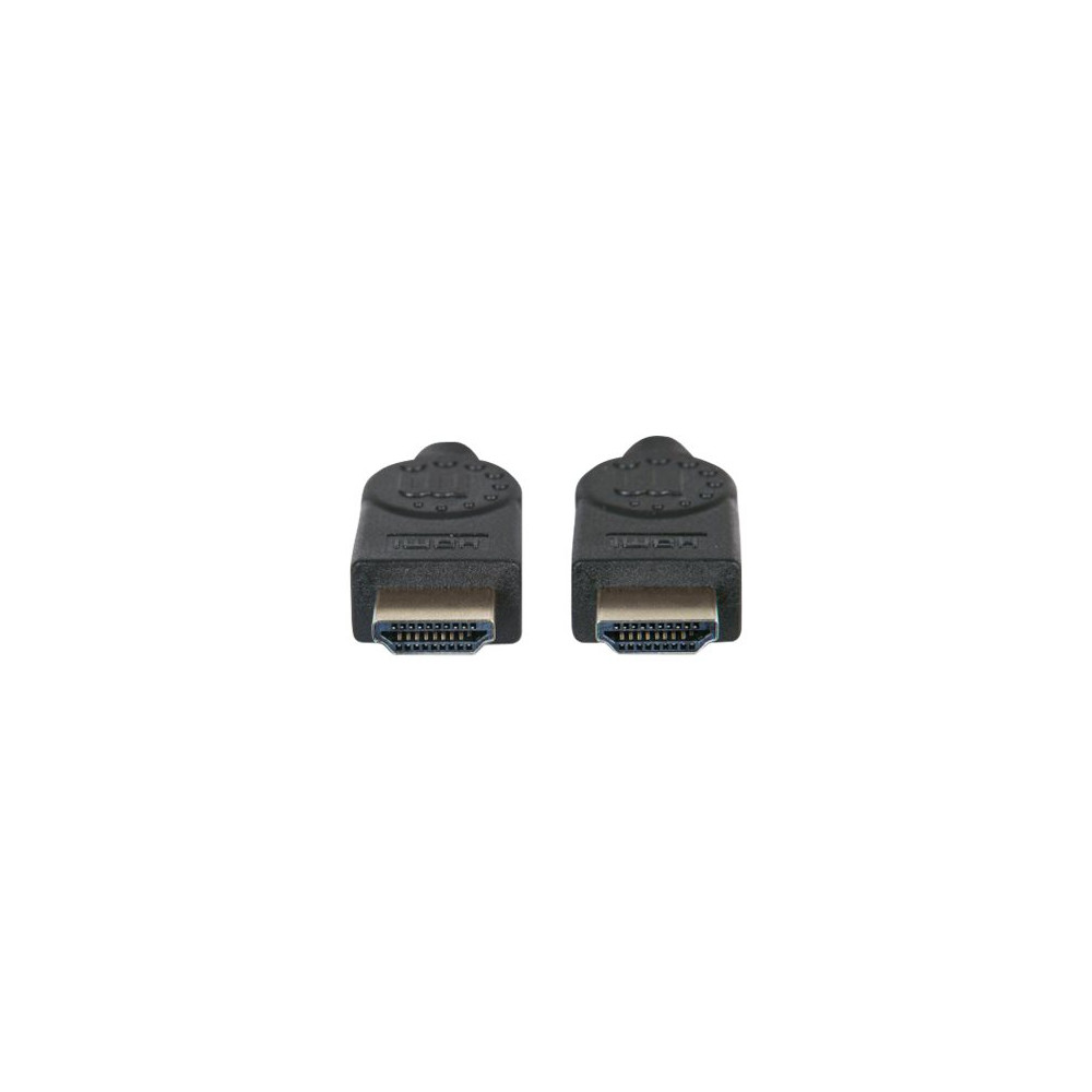 Produktbild för Manhattan HDMI Cable with Ethernet, 4K@60Hz (Premium High Speed), 3m, Male to Male, Black, Ultra HD 4k x 2k, Fully Shielded, Gold Plated Contacts, Lifetime Warranty, Polybag - HDMI-kabel med Ethernet - 3 m