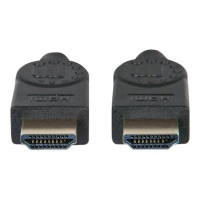 Produktbild för Manhattan HDMI Cable with Ethernet, 4K@60Hz (Premium High Speed), 3m, Male to Male, Black, Ultra HD 4k x 2k, Fully Shielded, Gold Plated Contacts, Lifetime Warranty, Polybag - HDMI-kabel med Ethernet - 3 m