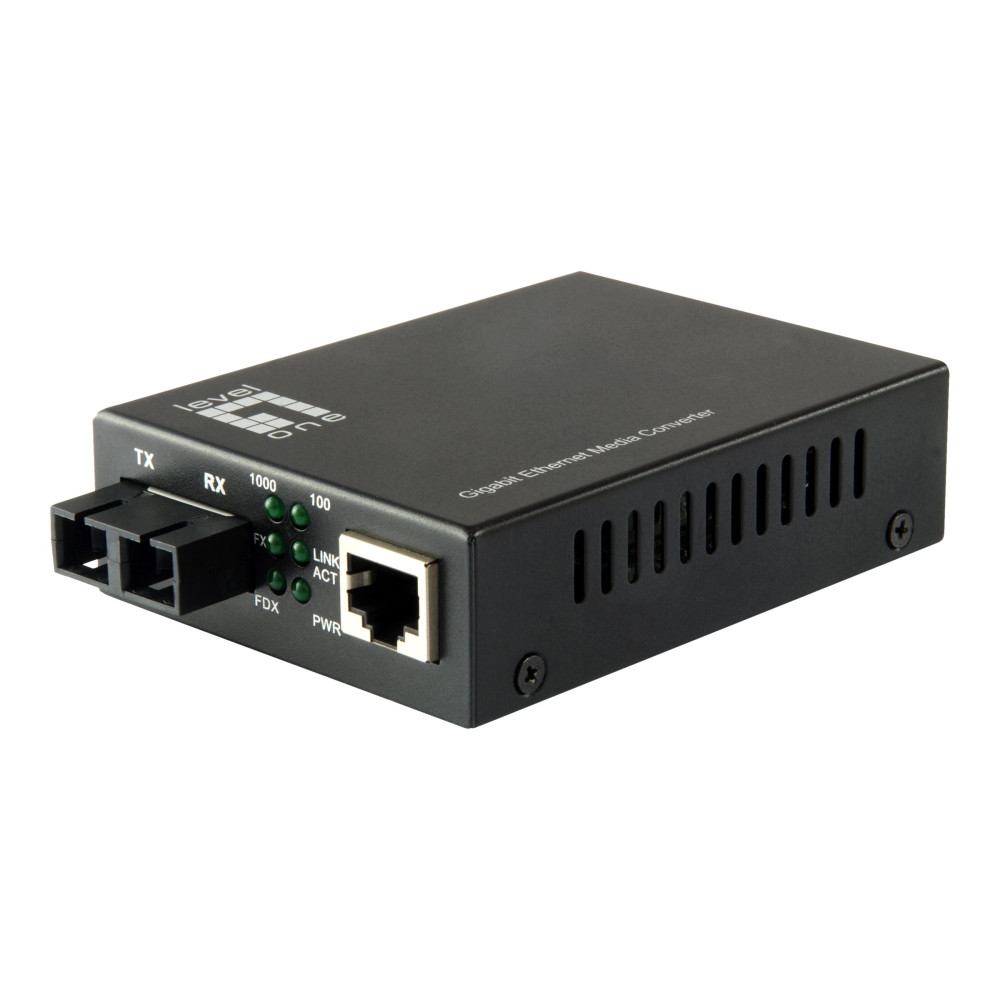 Produktbild för LevelOne GVT-2002 - fibermediekonverterare - 10Mb LAN, 100Mb LAN, GigE