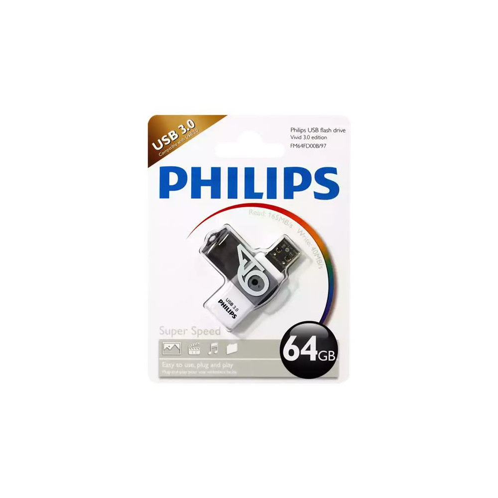Produktbild för Philips FM64FD00B Vivid Edition 3.0 - USB flash-enhet - 64 GB