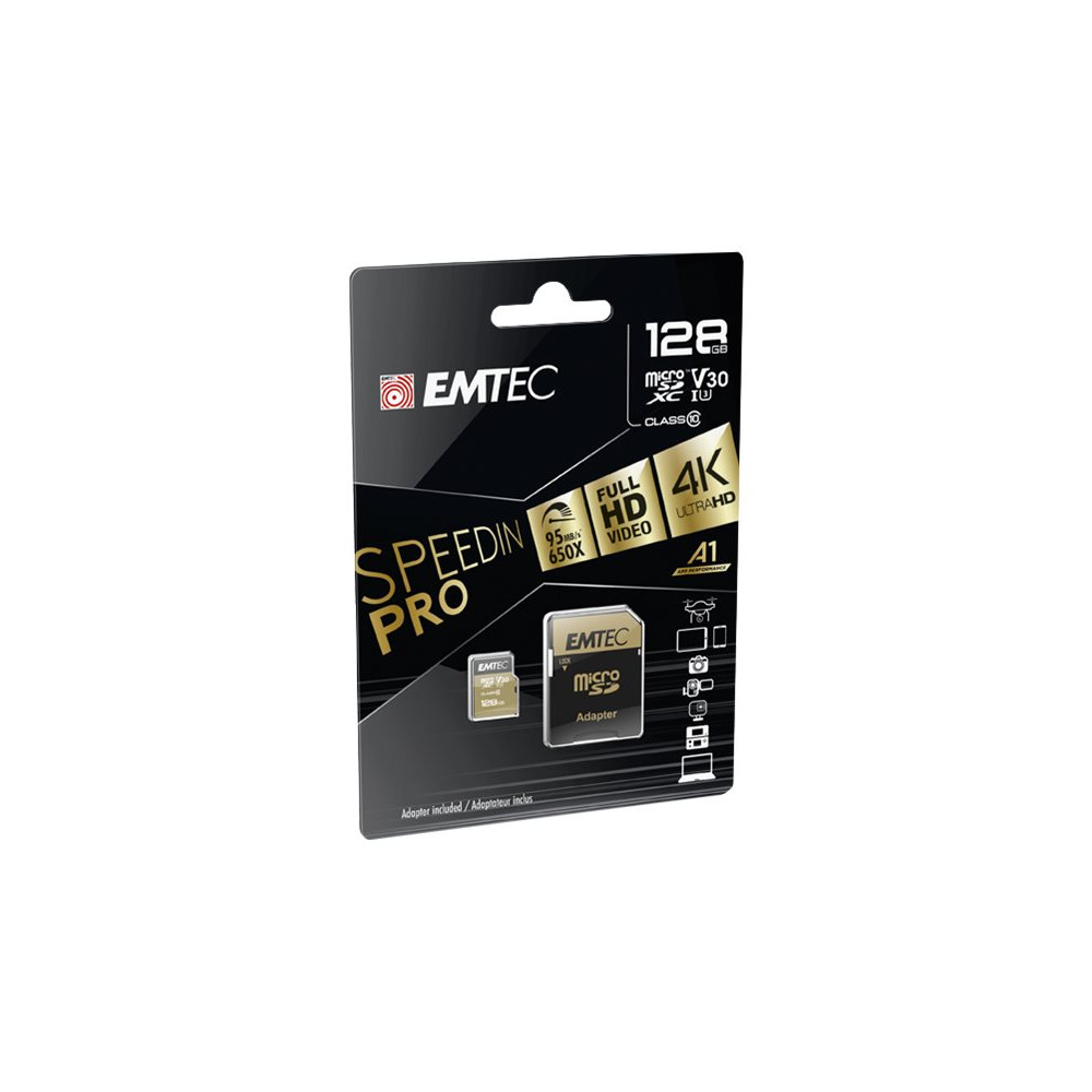 Produktbild för EMTEC SpeedIN' PRO - flash-minneskort - 128 GB - mikroSDXC UHS-I
